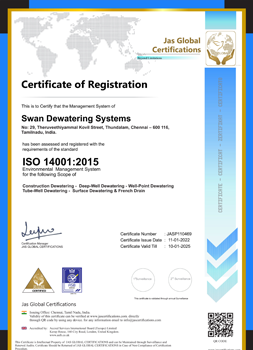 Swan Dewatering ISO 14001 Environment Certificate